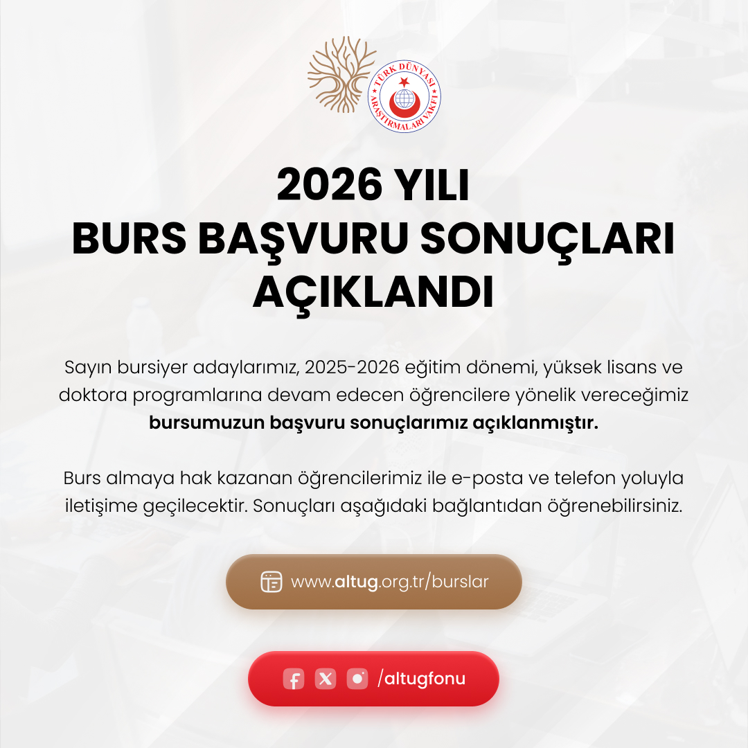 2026 Yılı Altuğ Fonu Burs Başvuru Sonuçları Açıklandı